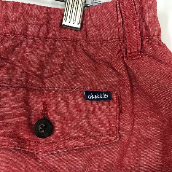 CHUBBIES -MEN'S XXL - RED BUTTON ELASTIC WAIST COTTON BLEND SHORTS - Picture 7 of 9
